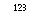 Image of numeric characters, 123.