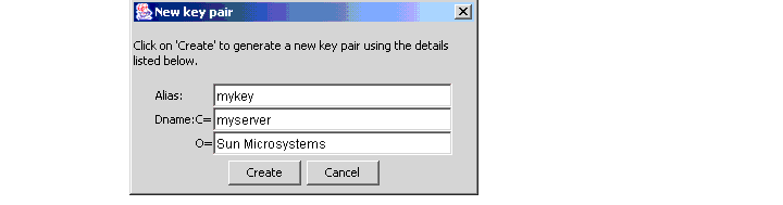 Example of new keystore file generator dialog box.