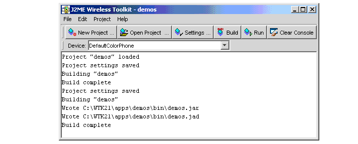 Output statements in main window after package creation.