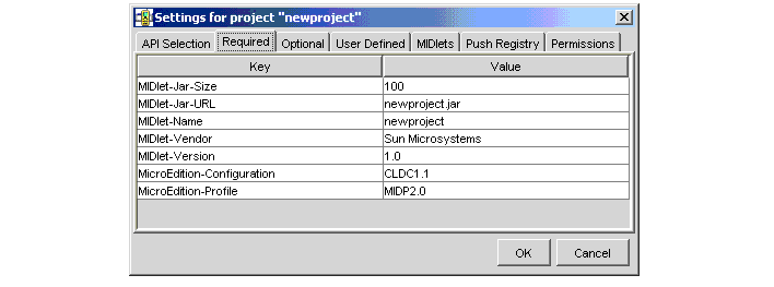Project creation output statements in KToolBar main window.